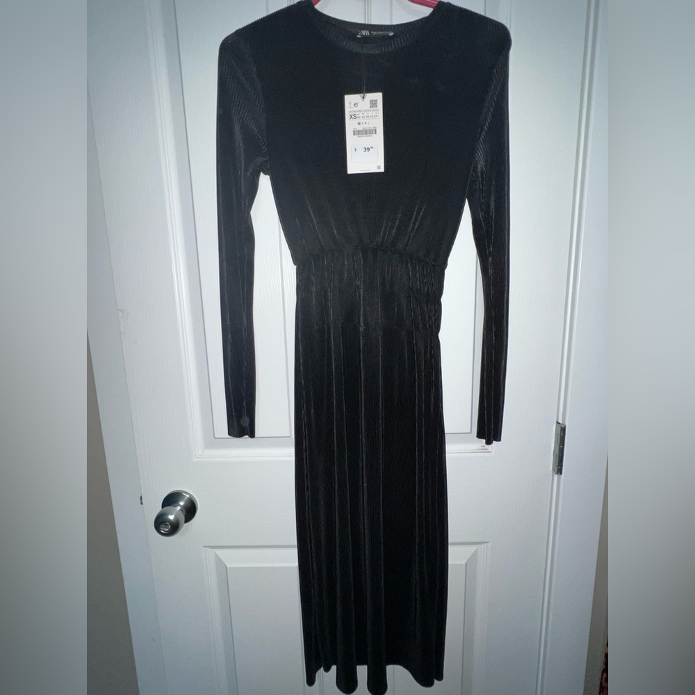 Zara Black Long Sleeve Dress